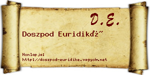 Doszpod Euridiké névjegykártya